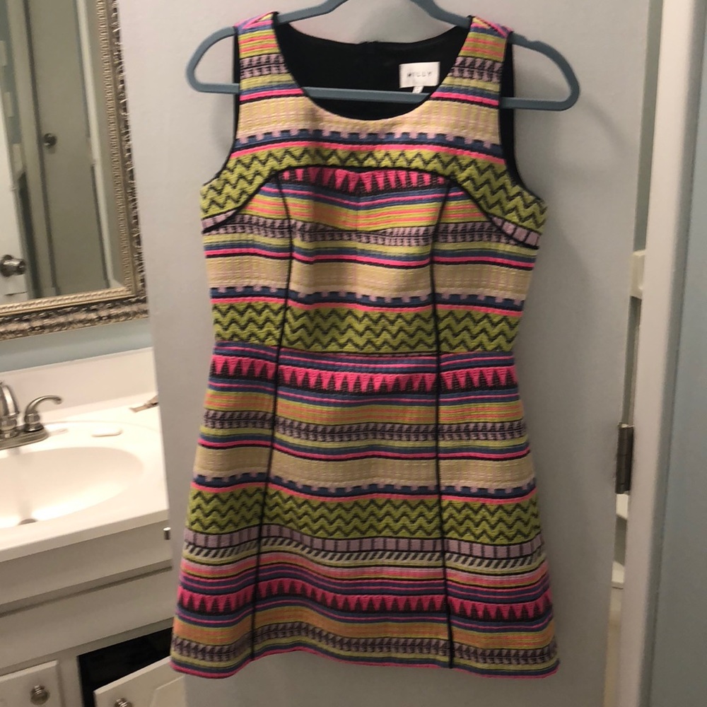 Milly Neon jacquard dress size 6